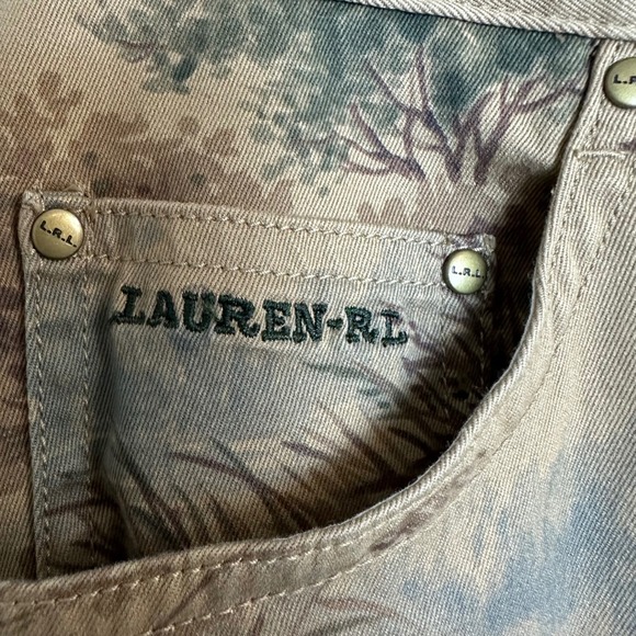 Vtg Lauren Ralph Lauren Size 8 Mallard Duck Print Straight Leg Chino Pants Brown - Picture 7 of 10